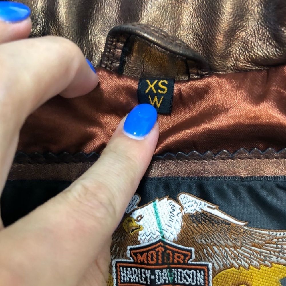 Harley Davidson Sexy Vixen Copper Leather Jacket - Picture 3 of 8
